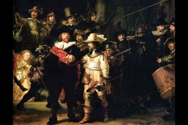 The Night Watch detail by Rembrandt Van Rijn - Art Print