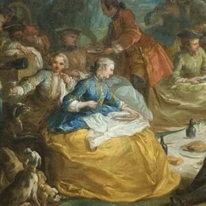 The Picnic after the Hunt (Detail) by Charles Andrew Van Loo - Art Print