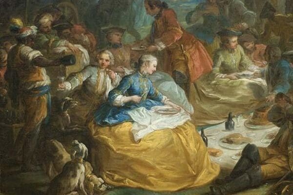 The Picnic after the Hunt (Detail) by Charles Andrew Van Loo - Art Print