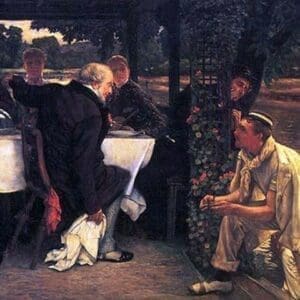 The Prodigal Son in Modern Life- The fattened calf by James Tissot - Art Print