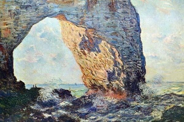 The Rocky cliffs of tretat (La Porte man) [1] by Claude Monet - Art Print