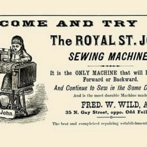 The Royal St. John Sewing Machine - Art Print