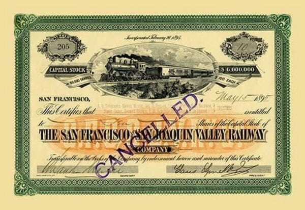 The San Francisco and San Joaquin Valley Railway - Art Print