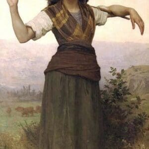 The Shepherdess by William Bouguereau - Art Print