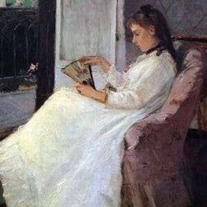 The Sister of the artist at a window by Berthe Morisot - Art Print