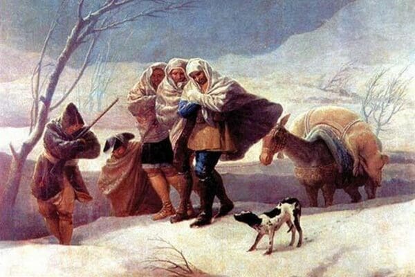 The Snowstorm by Francisco de Goya - Art Print