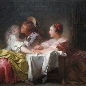 The Stolen Kiss by Jean Honor Fragonard - Art Print