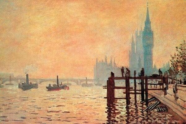 The Thames and Westminster by Claude Monet - Art Print