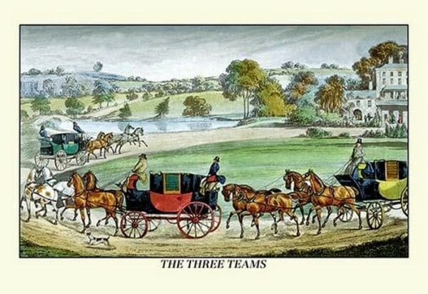 The Three Horse Teams by Henry Thomas Alken - Art Print