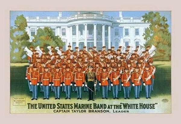 The United States Marine Band at the White House by W.L. Radcliffe - Art Print