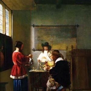 The Visit by Pieter de Hooch - Art Print