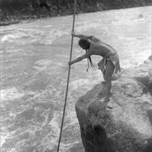 The Wishham Fisherman by Edward S. Curtis - Art Print