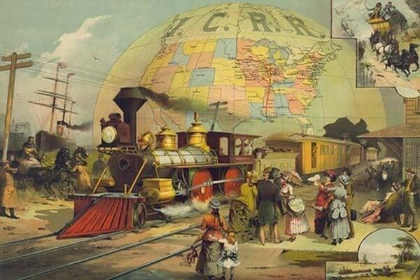 The World's railroad scene - Art Print