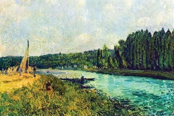 The banks of the Oise by Alfred Sisley - Art Print