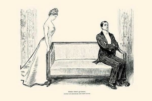 Their First Quarrel by Charles Dana Gibson - Art Print