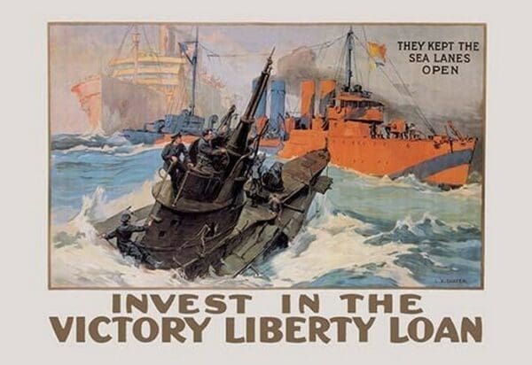 They Kept the Sea Lanes Open - Invest in the Liberty Loan by Shafer - Art Print