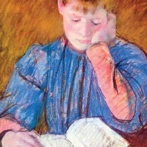 Thoughtful reader by Cassatt by Mary Cassatt - Art Print