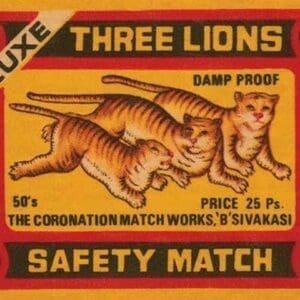 Three Lions Safety Match - Art Print