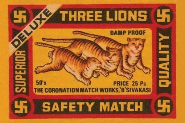 Three Lions Safety Match - Art Print