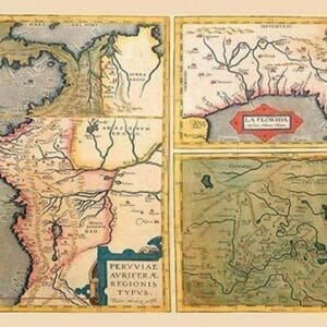 Three Maps by A. Ortelius - Art Print