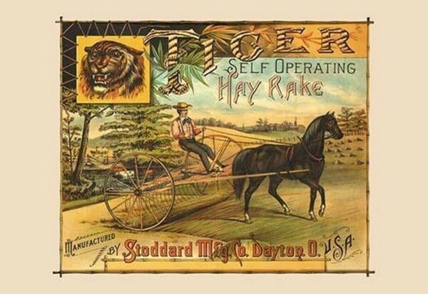 Tiger Self Operating Hay Rake - Art Print