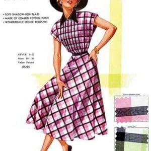 Timely Tucked Gingham by Fashion Frocks - Art Print