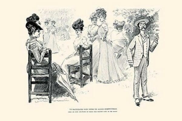 To Bachelors who wish to Avoid Competition by Charles Dana Gibson - Art Print