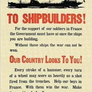 To Shipbuilders! Our country looks to you! - Art Print