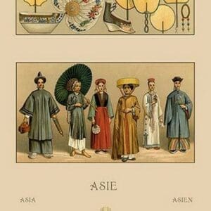 Traditional Chinese Women by Auguste Racinet - Art Print