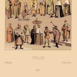 Traditional Dress of Italy by Auguste Racinet - Art Print