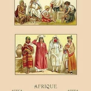 Traditional Dress of Northern Africa #2 by Auguste Racinet - Art Print