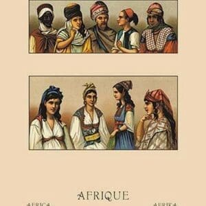 Traditional Dress of Northern Africa by Auguste Racinet - Art Print