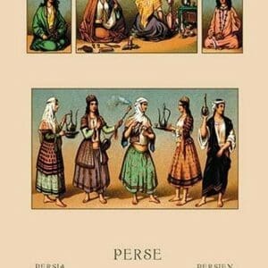 Traditional Dress of Persia by Auguste Racinet - Art Print