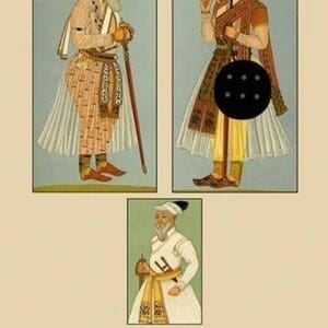 Traditional Male Dress of India by Auguste Racinet - Art Print