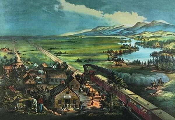 Trains Opening the Great American Plains - Art Print