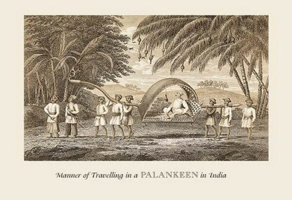 Travelling in a Palankeen by Baron de Montalemert - Art Print