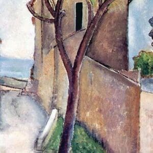 Tree and House by Amadeo Modigliani - Art Print