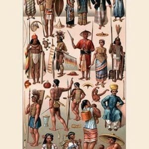 Tribal Clothing of Oceania by Auguste Racinet - Art Print