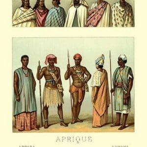 Tribe Members in Headdress and Full Costume - Art Print