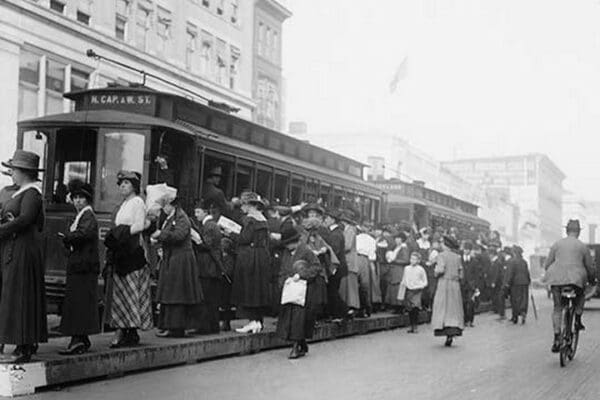 Trolley Cars Packed - Art Print