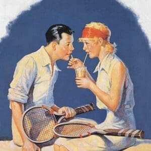 True Love: Sharing a Milkshake After Tennis - Art Print