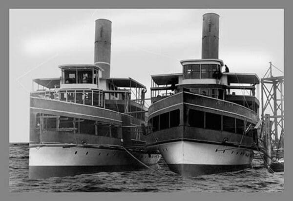 Two Docked Boats - Art Print