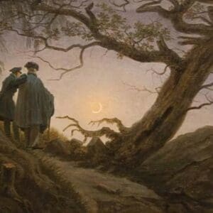 Two Men Contemplating the Moon by Caspar David Friedrich - Art Print