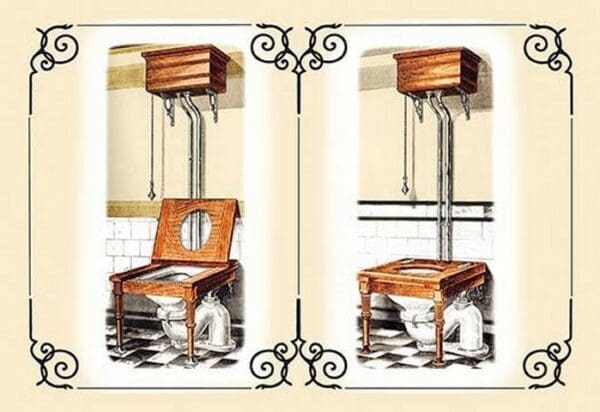 Two Wooden Toilets - Art Print