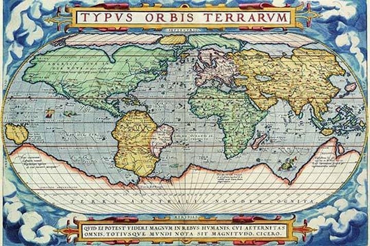 Typus Orbis Terrarum from the Theatre of the World in Apian Projection by Abraham Ortelius - Art Print