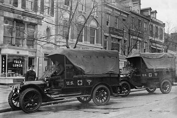 U.S. Army Red Cross Trucks - Art Print