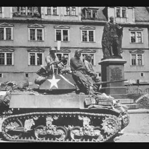 U.S. Light Tanks Stand By and Wait For Call - Art Print