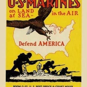 U.S. Marines Defend America - Art Print