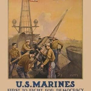 U.S. Marines - First to Fight for Democracy by Leon Alaric Shafer - Art Print