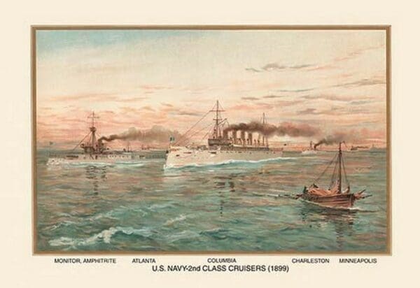 U.S. Navy 2nd Class Cruisers (1899) - Colombia by Werner - Art Print